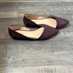 Merona Wine Faux Suede Flats 6